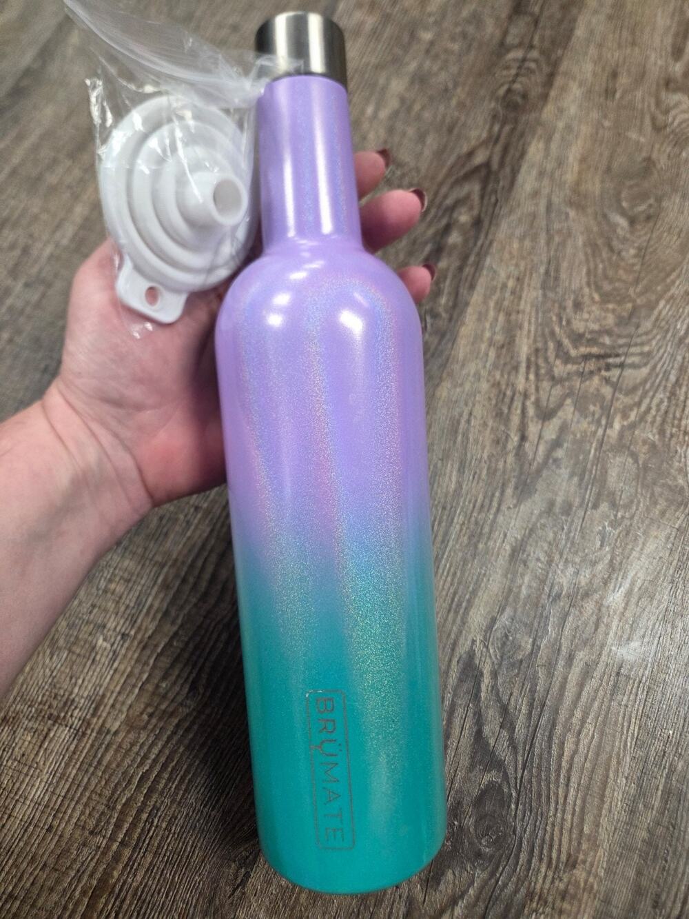 BRUMATE New Winesulator 25oz Wine Canteen Glitter Mermaid Ombre Bottle